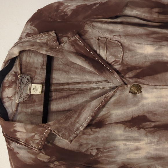 Tie-Dye Brown & Cream Blaser Size M - Picture 3 of 8